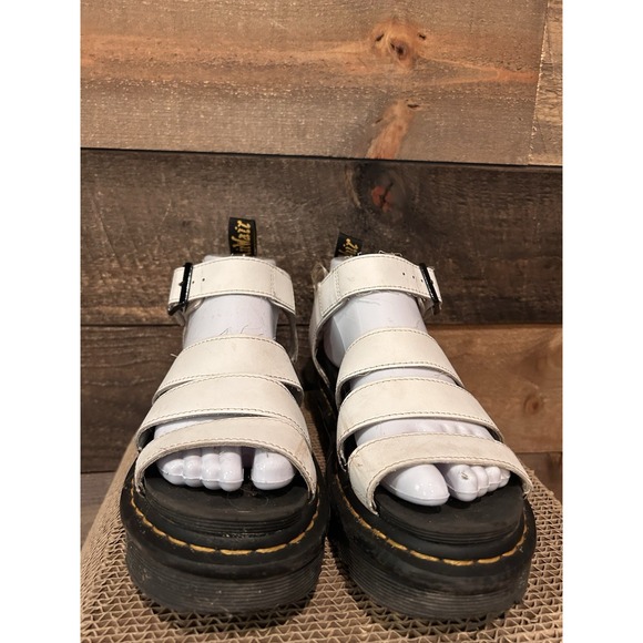 Dr.‎ Martens Doc Blaire Sandals Womens Size 6 White Leather Strappy Gladiator - Picture 4 of 9